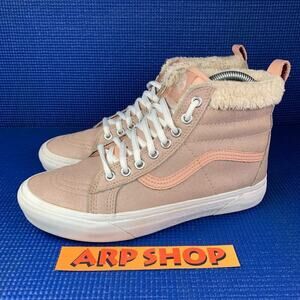 🔴 VANS Sk8-Hi PLATFORM Women's US 7.5 Glitter Pink White Fashion Shoes 721454